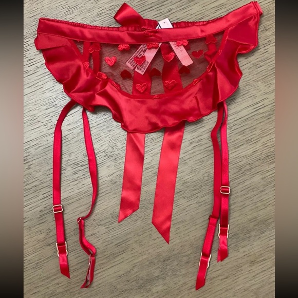 Victoria's Secret Other - Victoria's Secret Dream Angels Red Embroidery Heart Garter Belt Skirt  XS/S NWT